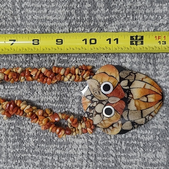 Lee Sands Vintage Inlay Owl Necklace - Picture 9 of 12